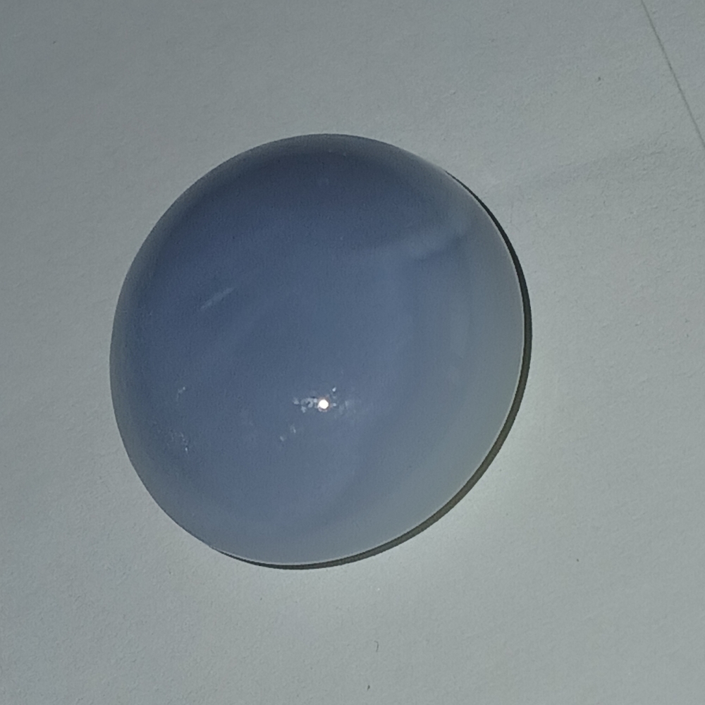 Round Blue Chalcedot Oval Cab 16x15mm
